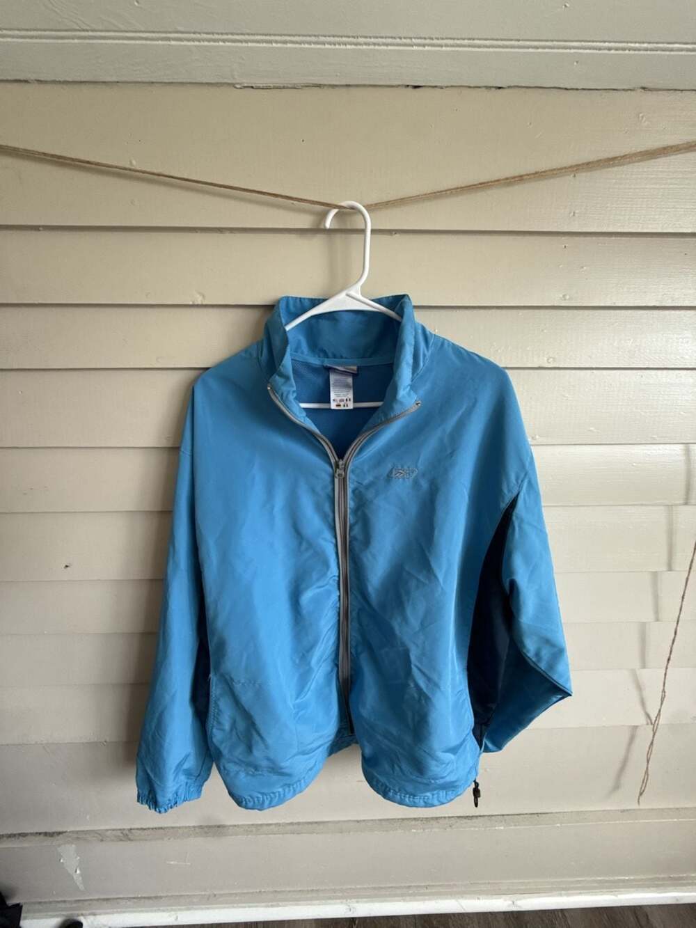 Reebok Full Zip Windbreaker Jacket Size Large Blue